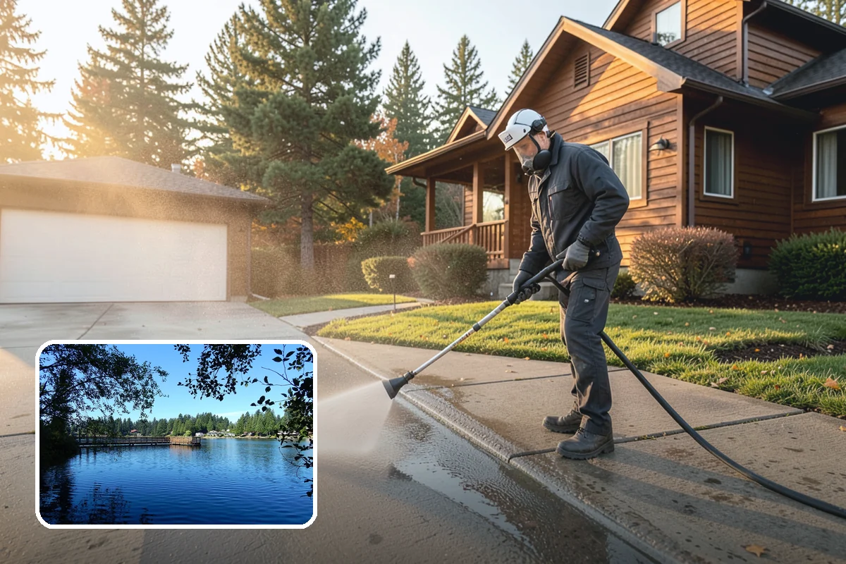 Stone Surface Cleaning in Federal Way, King County, WA - Clears moss, algae, and organic staining from stone