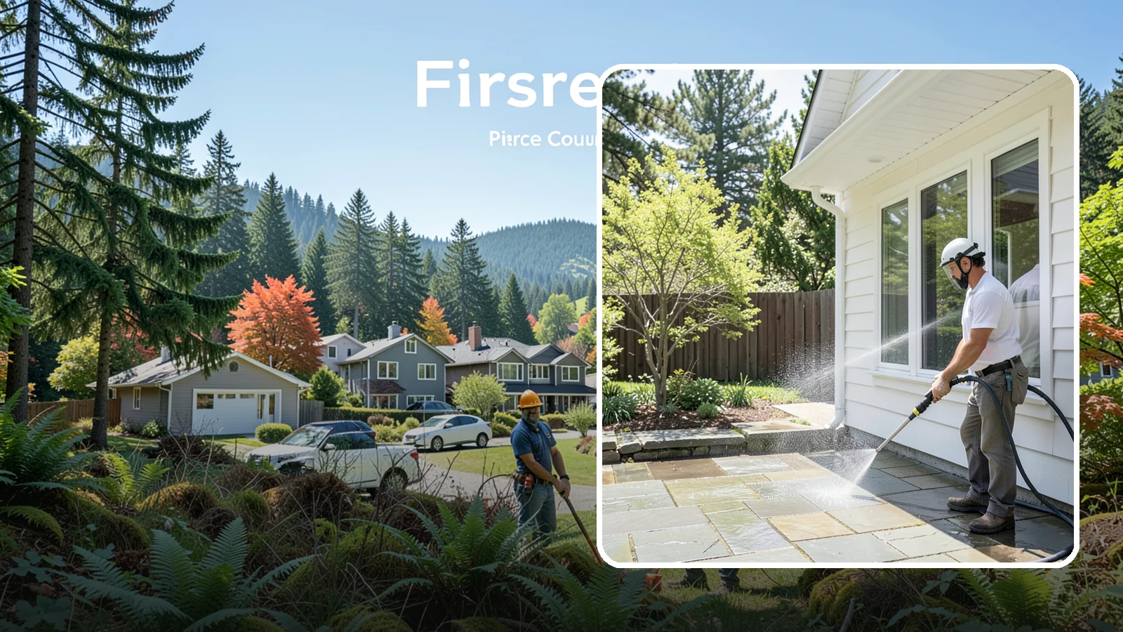 Stone Surface Cleaning in Fircrest, Pierce County, WA - Cleaning of natural and manufactured stone surfaces that clears moss, algae, and staining while protecting the stone.