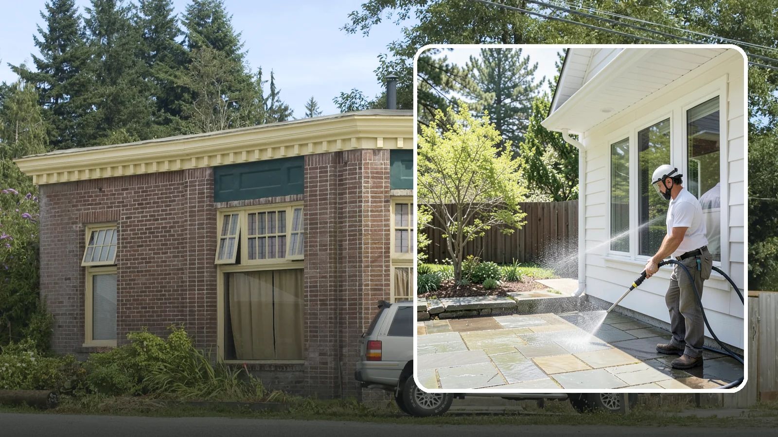 Stone Surface Cleaning in Hamilton, Skagit County, WA - Cleaning of natural and manufactured stone surfaces that clears moss, algae, and staining while protecting the stone.