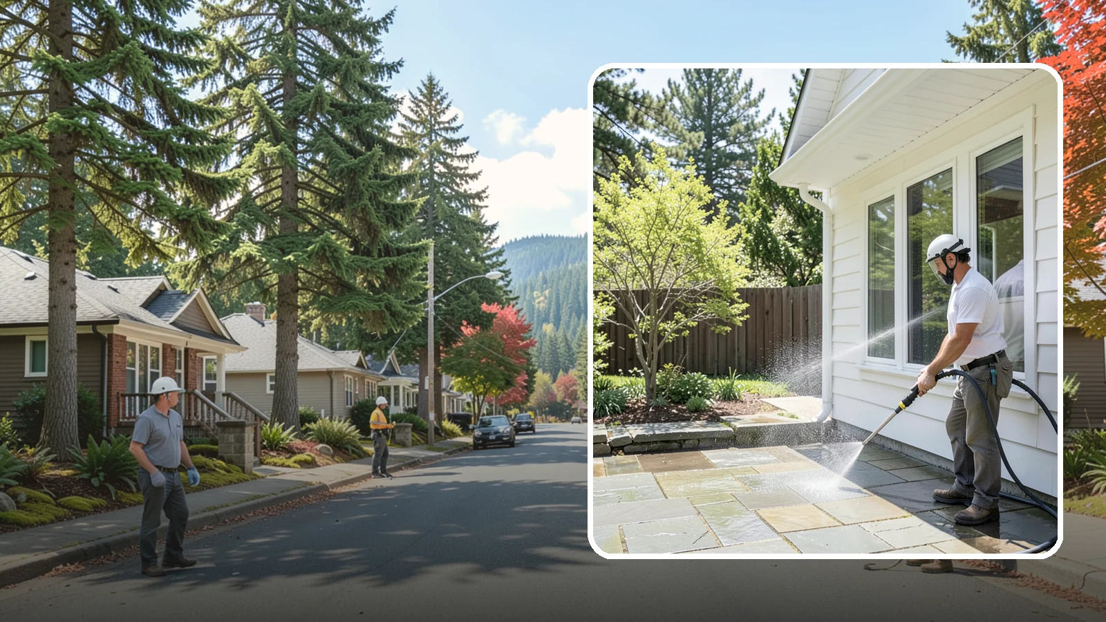 Stone Surface Cleaning in Hunts Point, King County, WA - Cleaning of natural and manufactured stone surfaces that clears moss, algae, and staining while protecting the stone.
