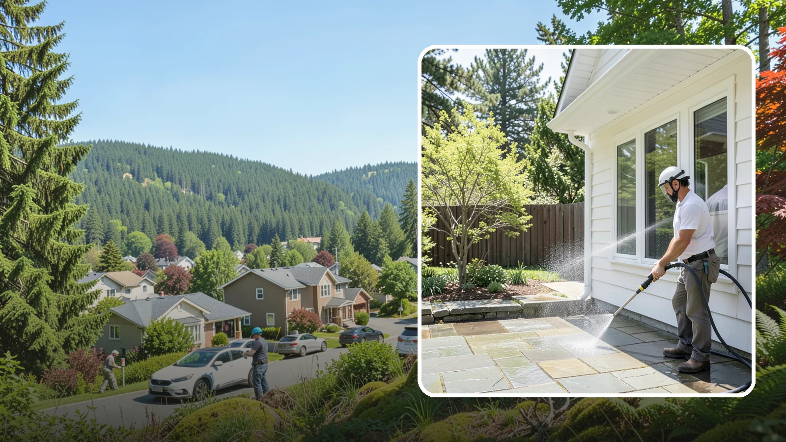 Stone Surface Cleaning in Index, Snohomish County, WA - Cleaning of natural and manufactured stone surfaces that clears moss, algae, and staining while protecting the stone.