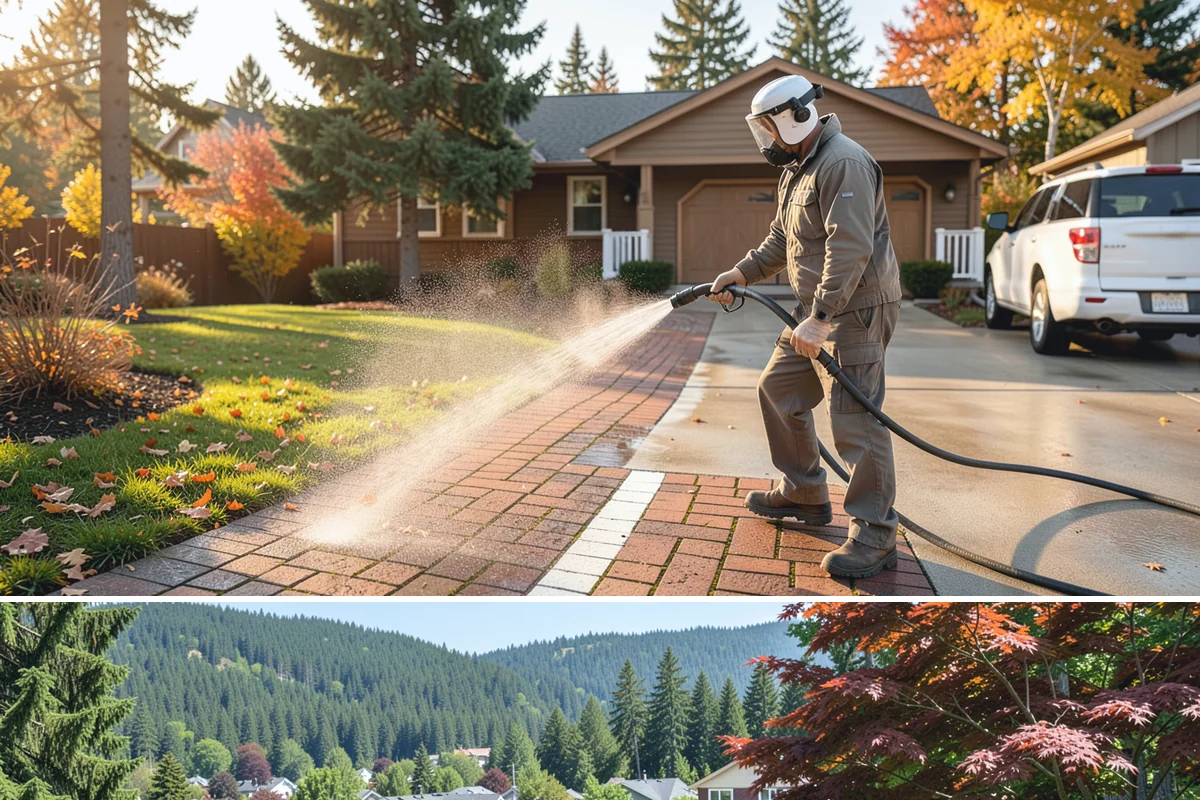 Stone Surface Cleaning in Index, Snohomish County, WA - Clean stone surfaces in spring or summer to remove the moss and algae that thrive through the damp, shaded winter.