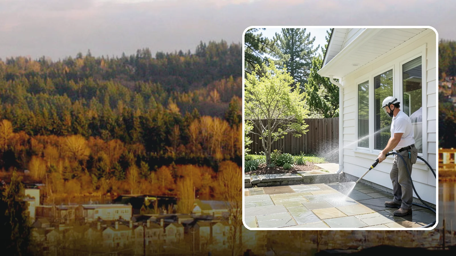 Stone Surface Cleaning in Kenmore, King County, WA - Cleaning of natural and manufactured stone surfaces that clears moss, algae, and staining while protecting the stone.