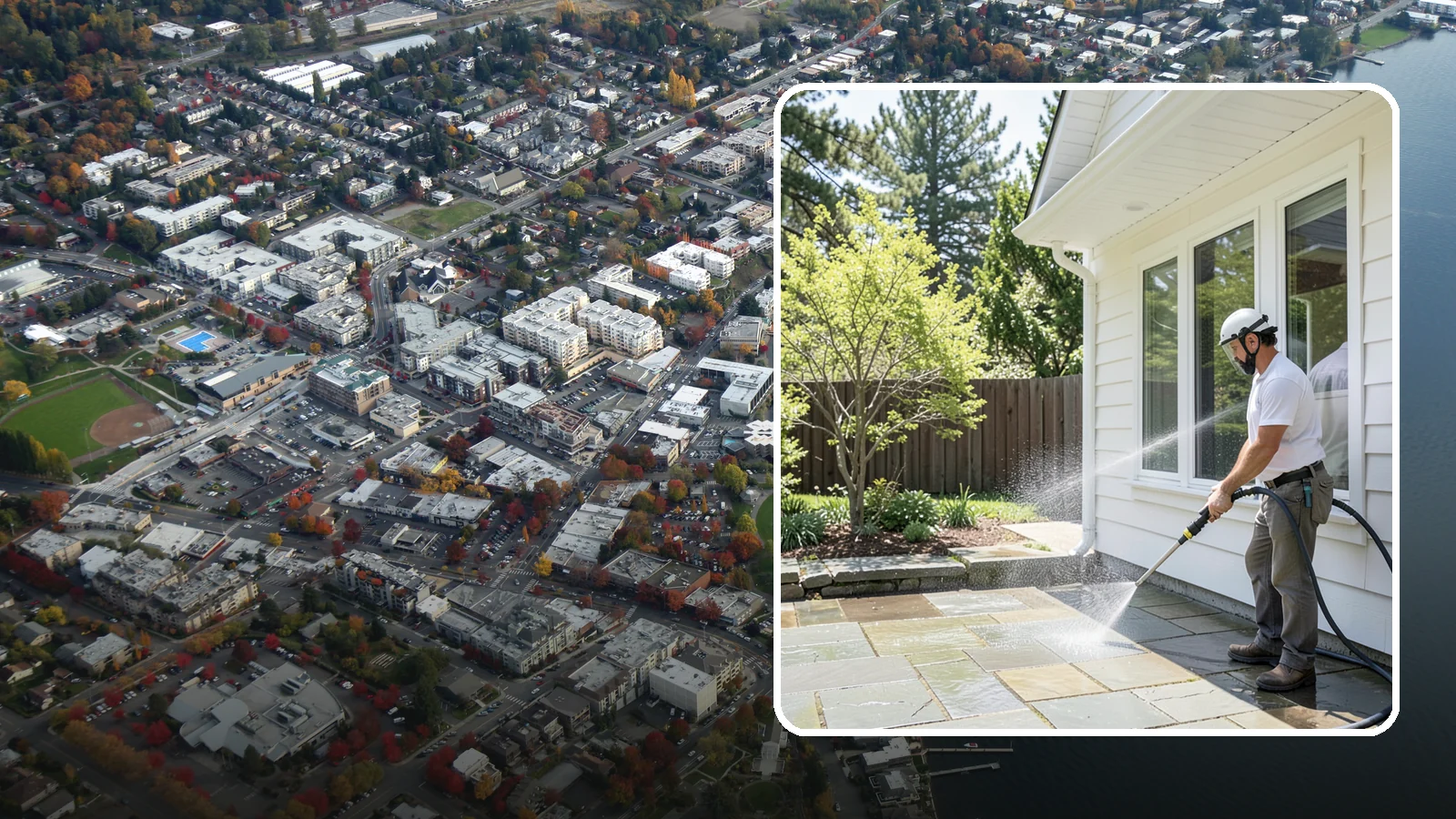 Stone Surface Cleaning in Kirkland, King County, WA - Cleaning of natural and manufactured stone surfaces that clears moss, algae, and staining while protecting the stone.
