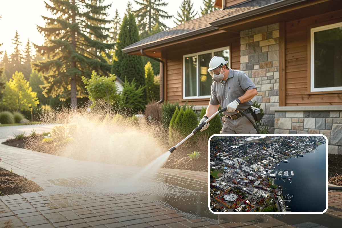 Stone Surface Cleaning in Kirkland, King County, WA - Clears moss, algae, and organic staining from stone