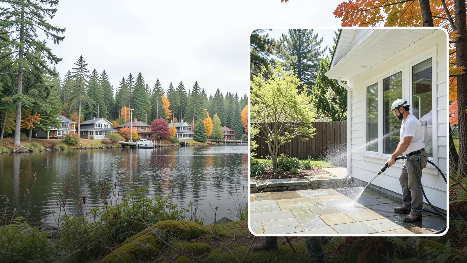 Stone Surface Cleaning in La Conner, Skagit County, WA - Cleaning of natural and manufactured stone surfaces that clears moss, algae, and staining while protecting the stone.