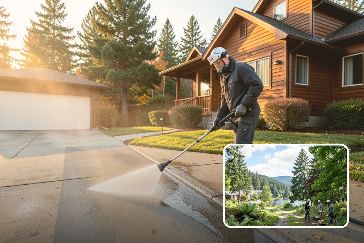 Stone Surface Cleaning in Lake Forest Park, King County, WA - Clears moss, algae, and organic staining from stone