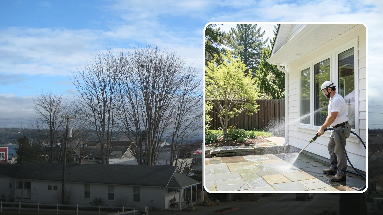 Stone Surface Cleaning in Langley, Island County, WA - Cleaning of natural and manufactured stone surfaces that clears moss, algae, and staining while protecting the stone.