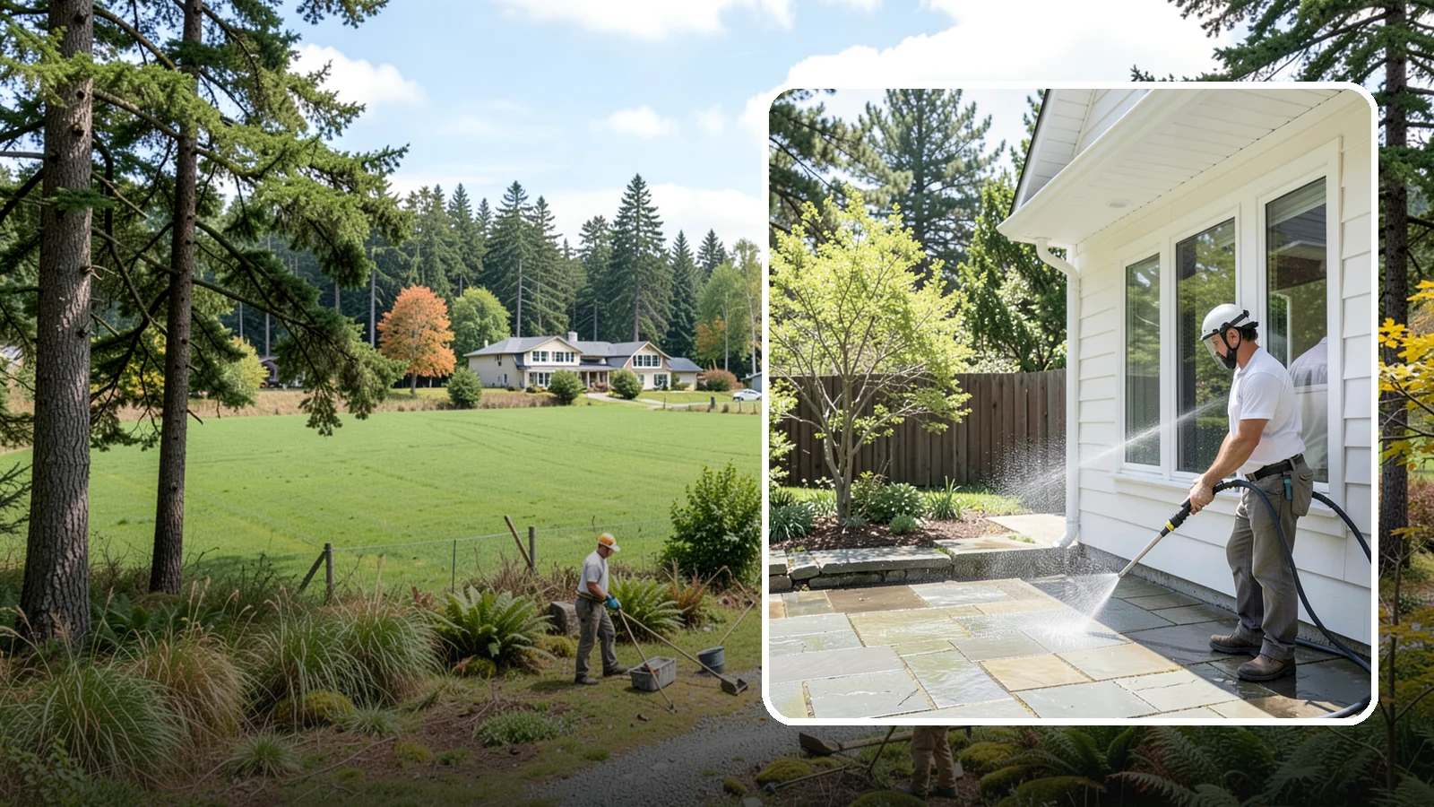 Stone Surface Cleaning in Lyman, Skagit County, WA - Cleaning of natural and manufactured stone surfaces that clears moss, algae, and staining while protecting the stone.