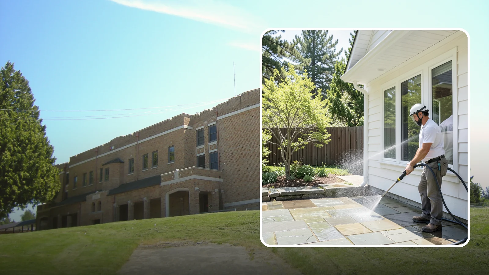 Stone Surface Cleaning in Maple Valley, King County, WA - Cleaning of natural and manufactured stone surfaces that clears moss, algae, and staining while protecting the stone.