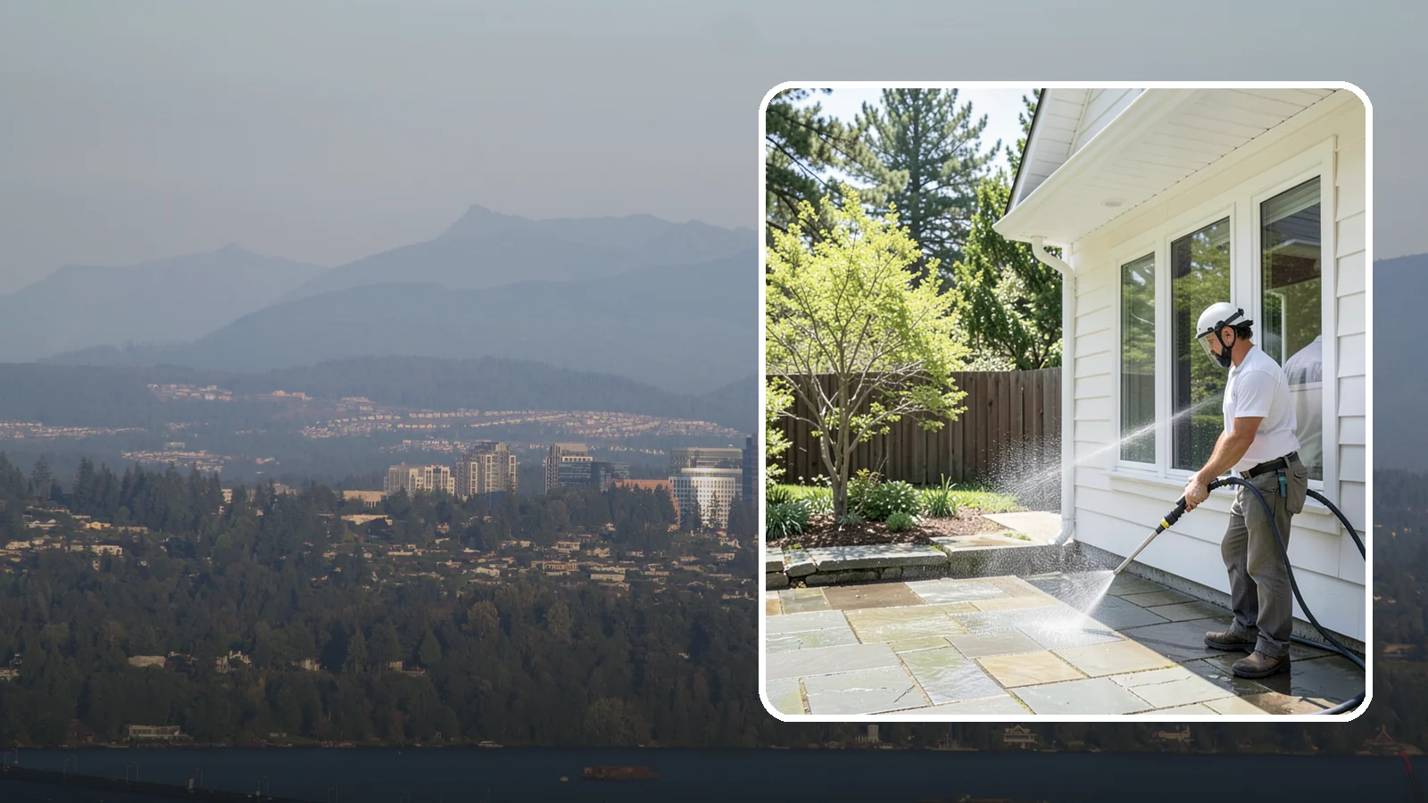 Stone Surface Cleaning in Medina, King County, WA - Cleaning of natural and manufactured stone surfaces that clears moss, algae, and staining while protecting the stone.