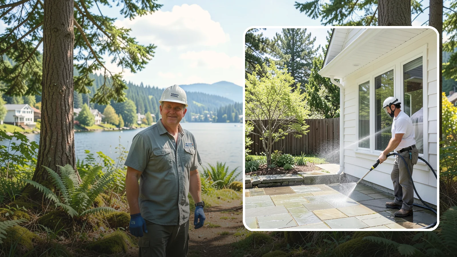 Stone Surface Cleaning in Milton, King County, WA - Cleaning of natural and manufactured stone surfaces that clears moss, algae, and staining while protecting the stone.