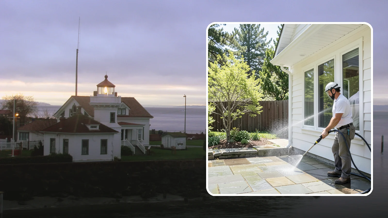 Stone Surface Cleaning in Mukilteo, Snohomish County, WA - Cleaning of natural and manufactured stone surfaces that clears moss, algae, and staining while protecting the stone.