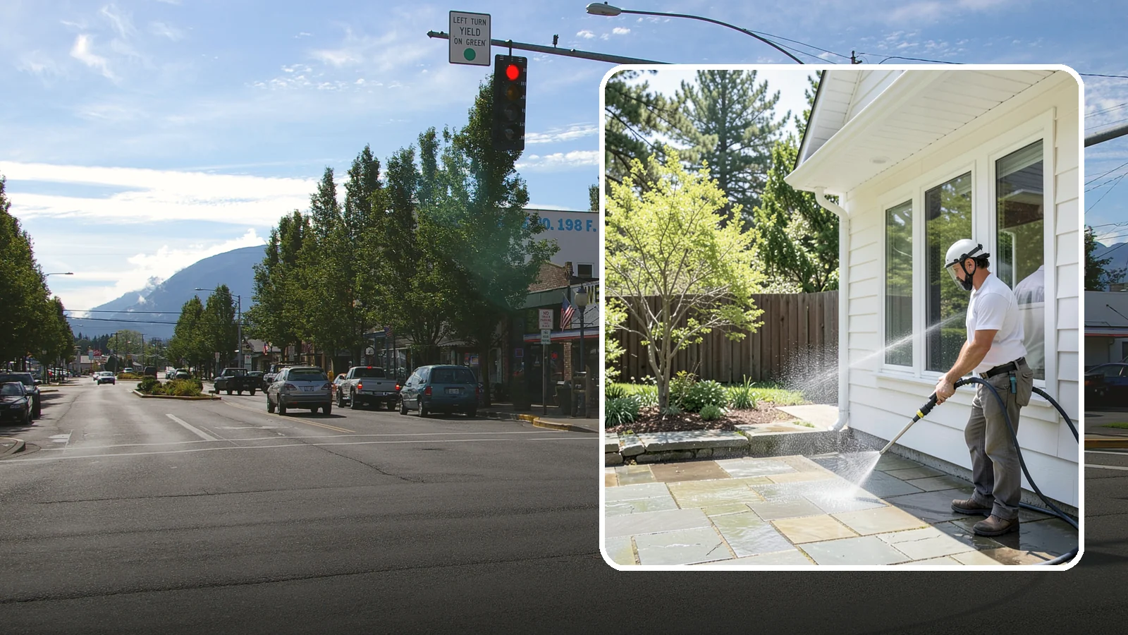 Stone Surface Cleaning in North Bend, King County, WA - Cleaning of natural and manufactured stone surfaces that clears moss, algae, and staining while protecting the stone.