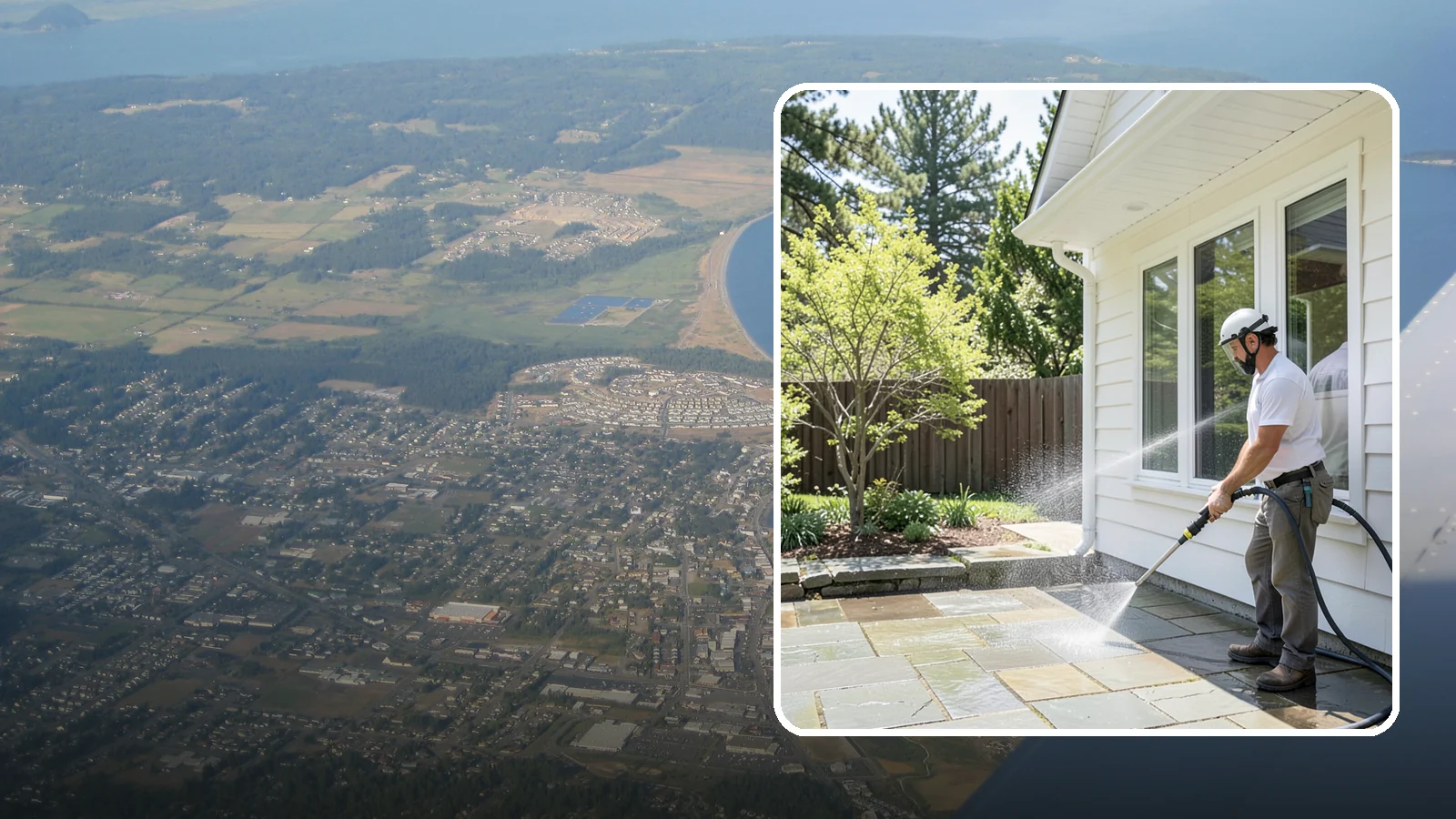 Stone Surface Cleaning in Oak Harbor, Island County, WA - Cleaning of natural and manufactured stone surfaces that clears moss, algae, and staining while protecting the stone.