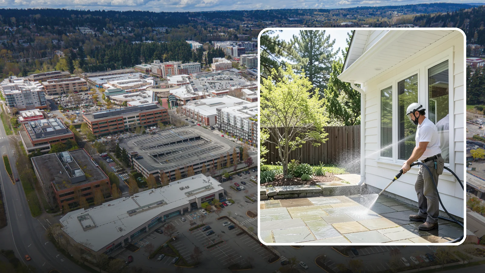 Stone Surface Cleaning in Redmond, King County, WA - Cleaning of natural and manufactured stone surfaces that clears moss, algae, and staining while protecting the stone.