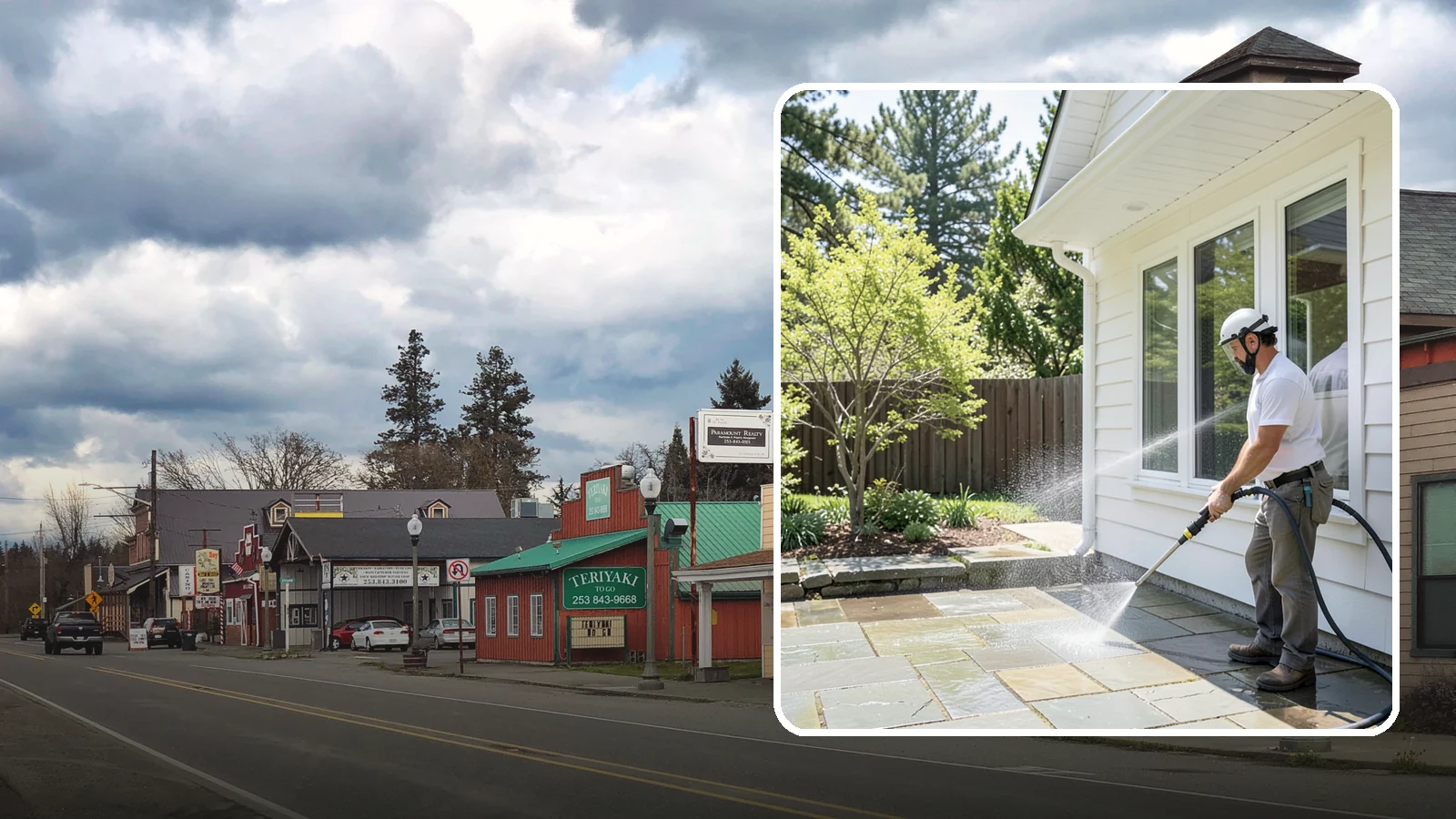 Stone Surface Cleaning in Roy, Pierce County, WA - Cleaning of natural and manufactured stone surfaces that clears moss, algae, and staining while protecting the stone.