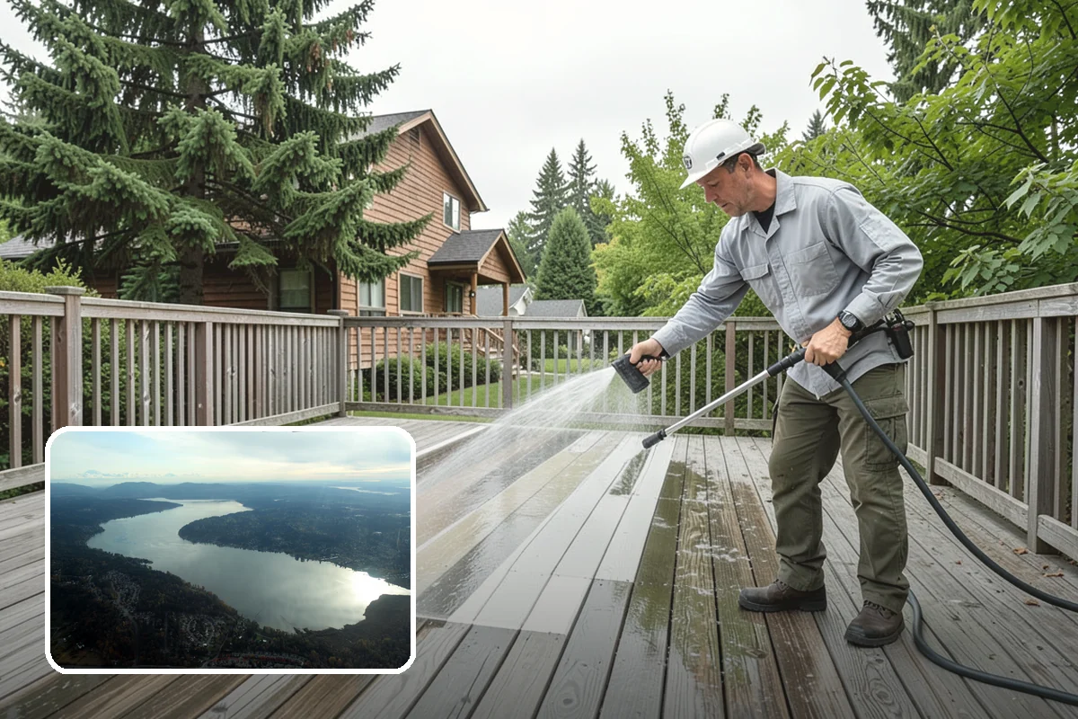 Stone Surface Cleaning in Sammamish, King County, WA - Clears moss, algae, and organic staining from stone