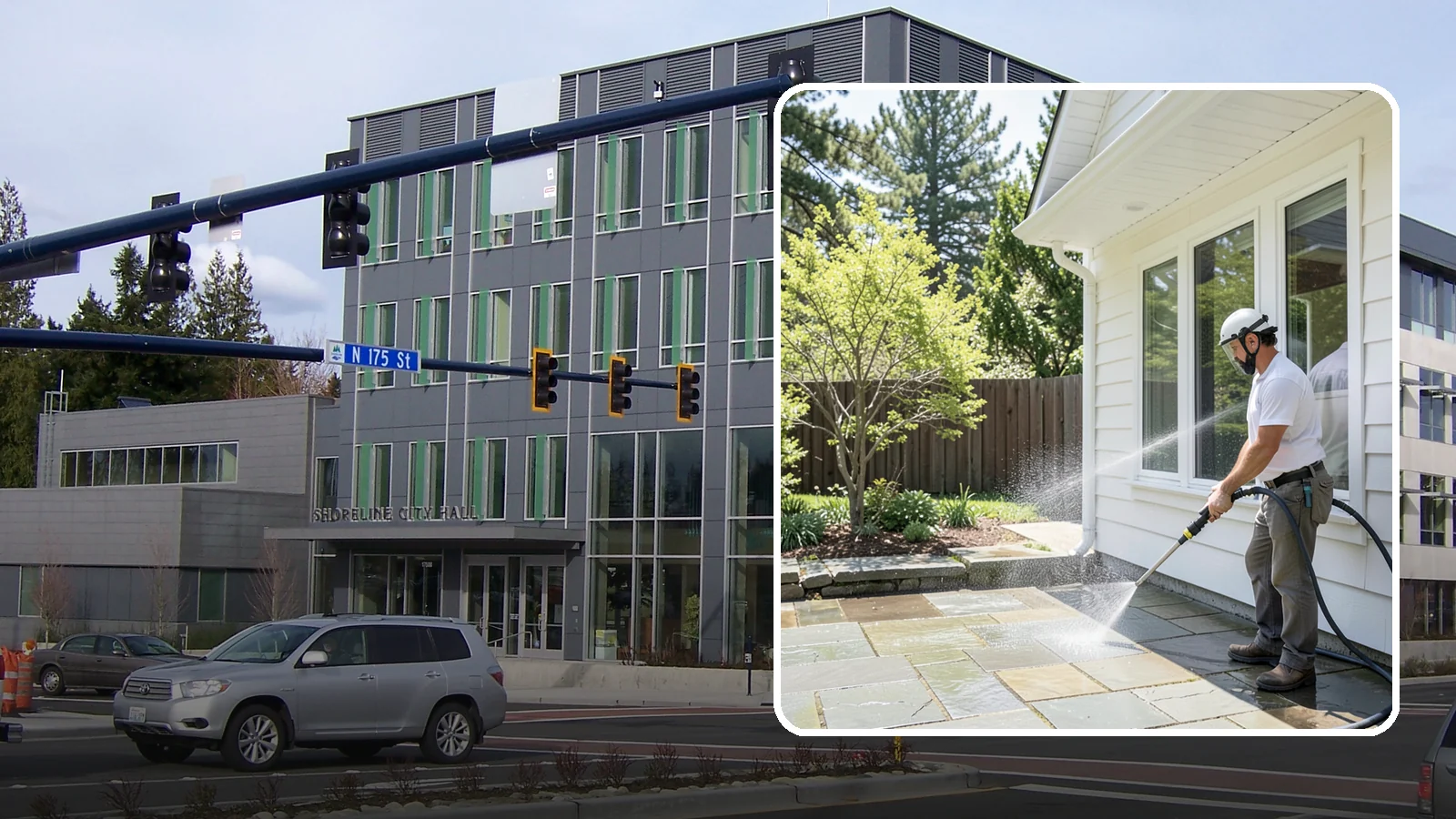 Stone Surface Cleaning in Shoreline, King County, WA - Cleaning of natural and manufactured stone surfaces that clears moss, algae, and staining while protecting the stone.