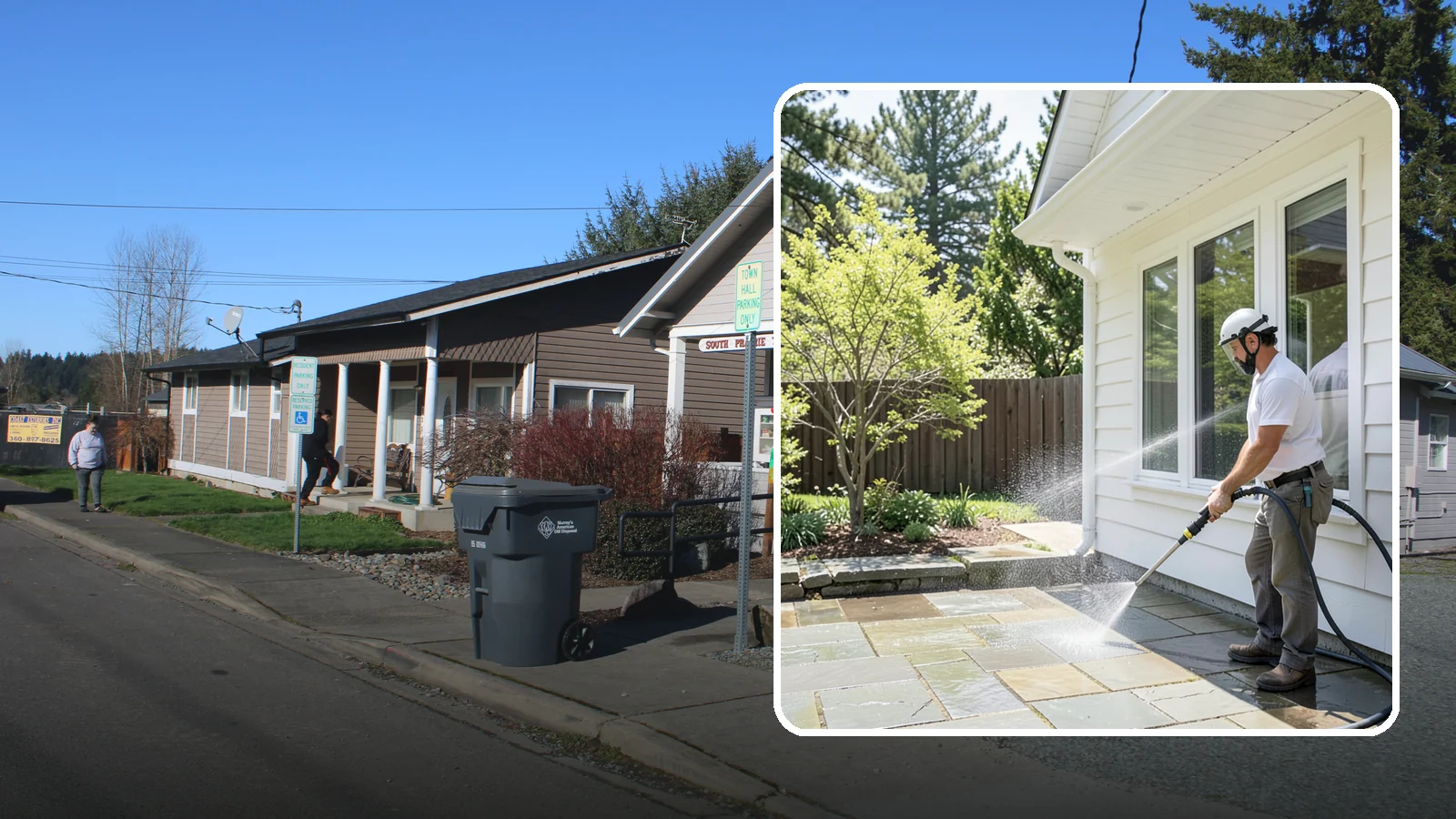 Stone Surface Cleaning in South Prairie, Pierce County, WA - Cleaning of natural and manufactured stone surfaces that clears moss, algae, and staining while protecting the stone.