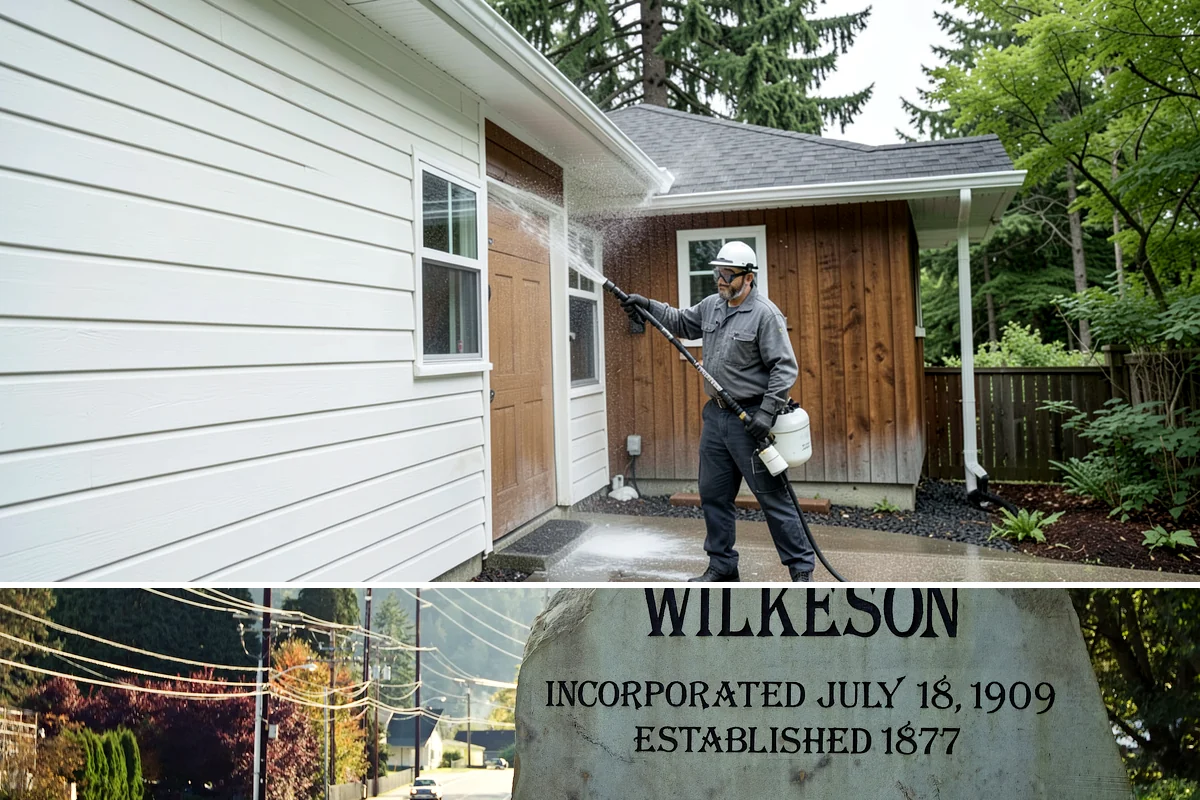 Stone Surface Cleaning in Wilkeson, Pierce County, WA - Clean stone surfaces in spring or summer to remove the moss and algae that thrive through the damp, shaded winter.