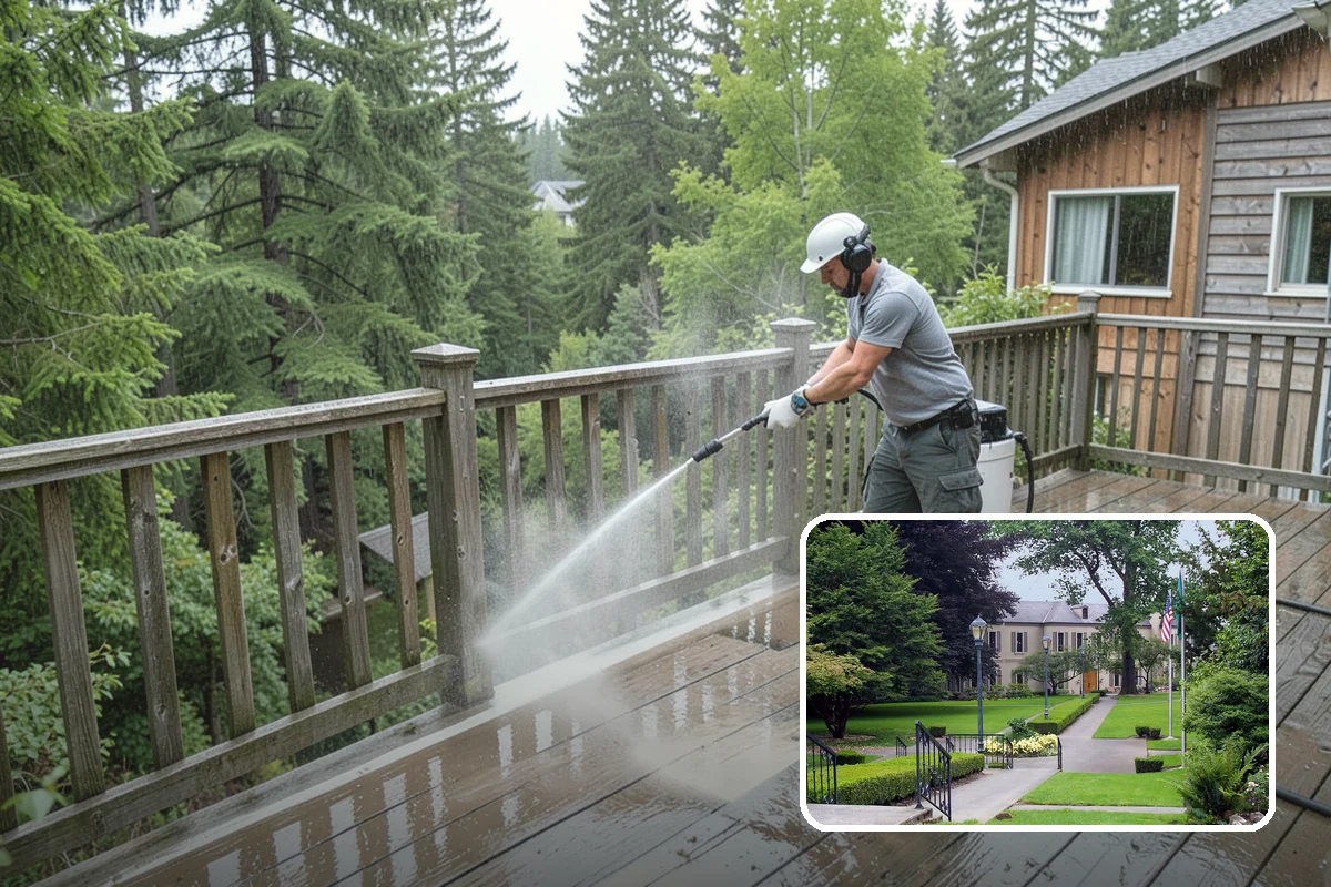 Stone Surface Cleaning in Woodinville, King County, WA - Clears moss, algae, and organic staining from stone
