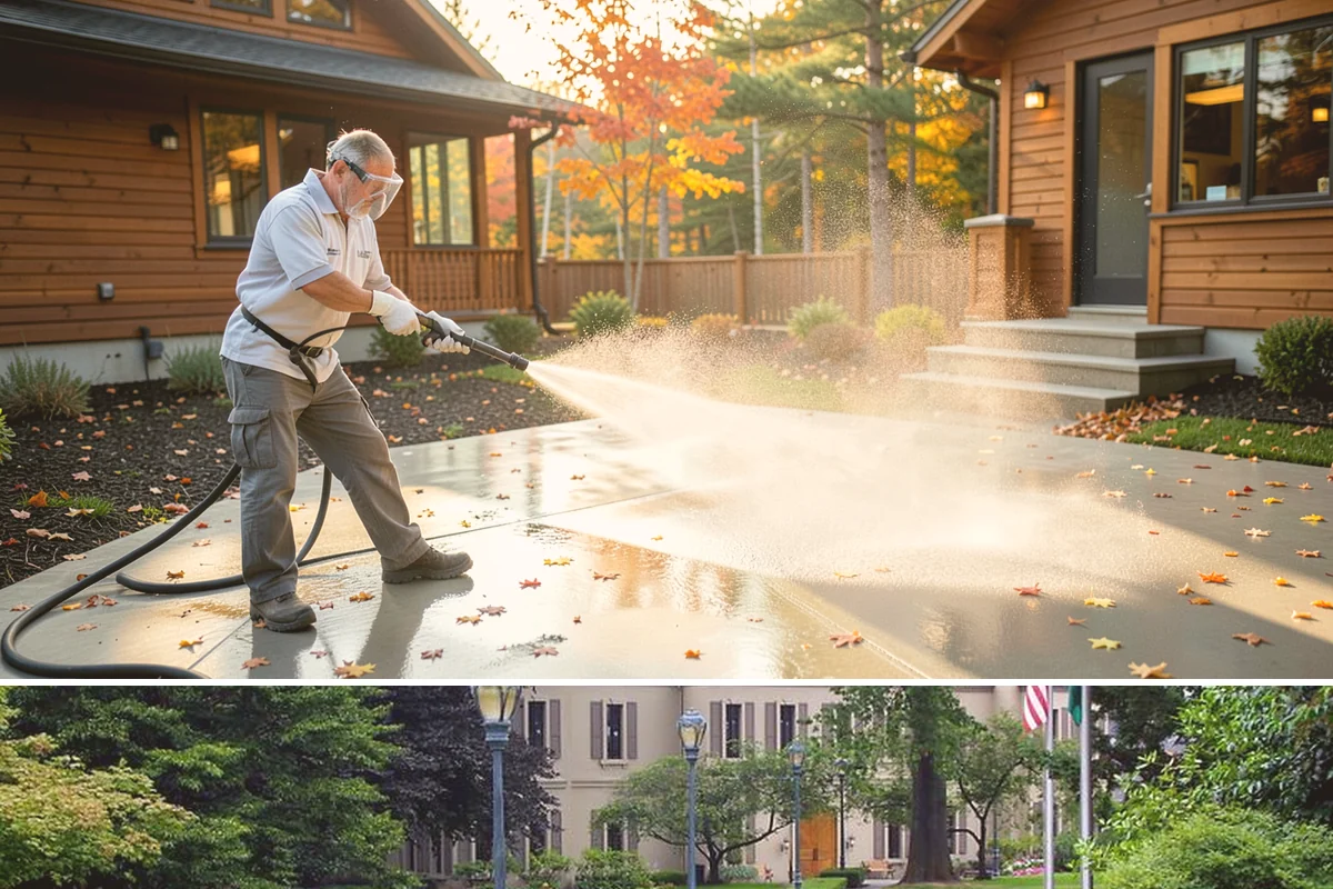 Stone Surface Cleaning in Woodinville, King County, WA - Clean stone surfaces in spring or summer to remove the moss and algae that thrive through the damp, shaded winter.