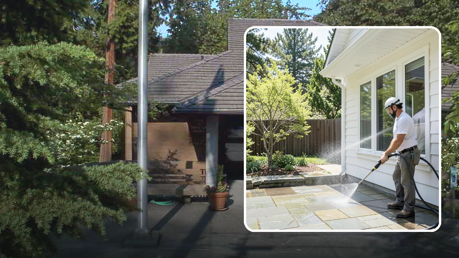 Stone Surface Cleaning in Yarrow Point, King County, WA - Cleaning of natural and manufactured stone surfaces that clears moss, algae, and staining while protecting the stone.