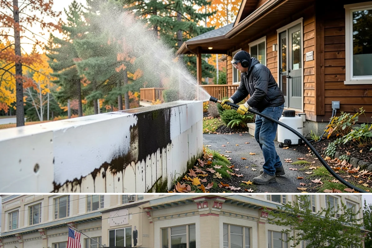 Stone Walkway Cleaning in Anacortes, Skagit County, WA - Stone walkways clean best in warm, dry summer weeks that allow the porous surface to dry evenly.