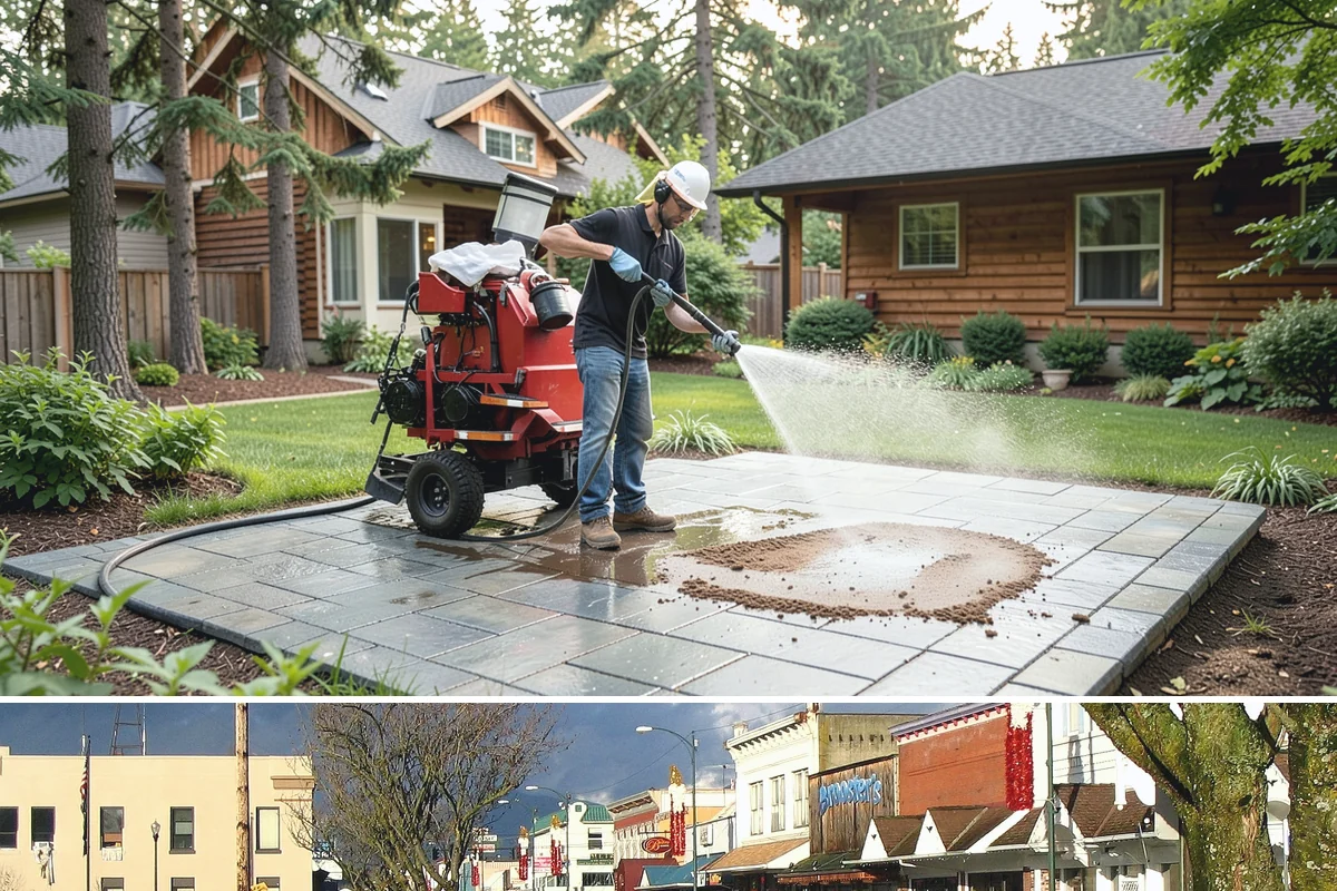 Stone Walkway Cleaning in Arlington, Snohomish County, WA - Stone walkways clean best in warm, dry summer weeks that allow the porous surface to dry evenly.