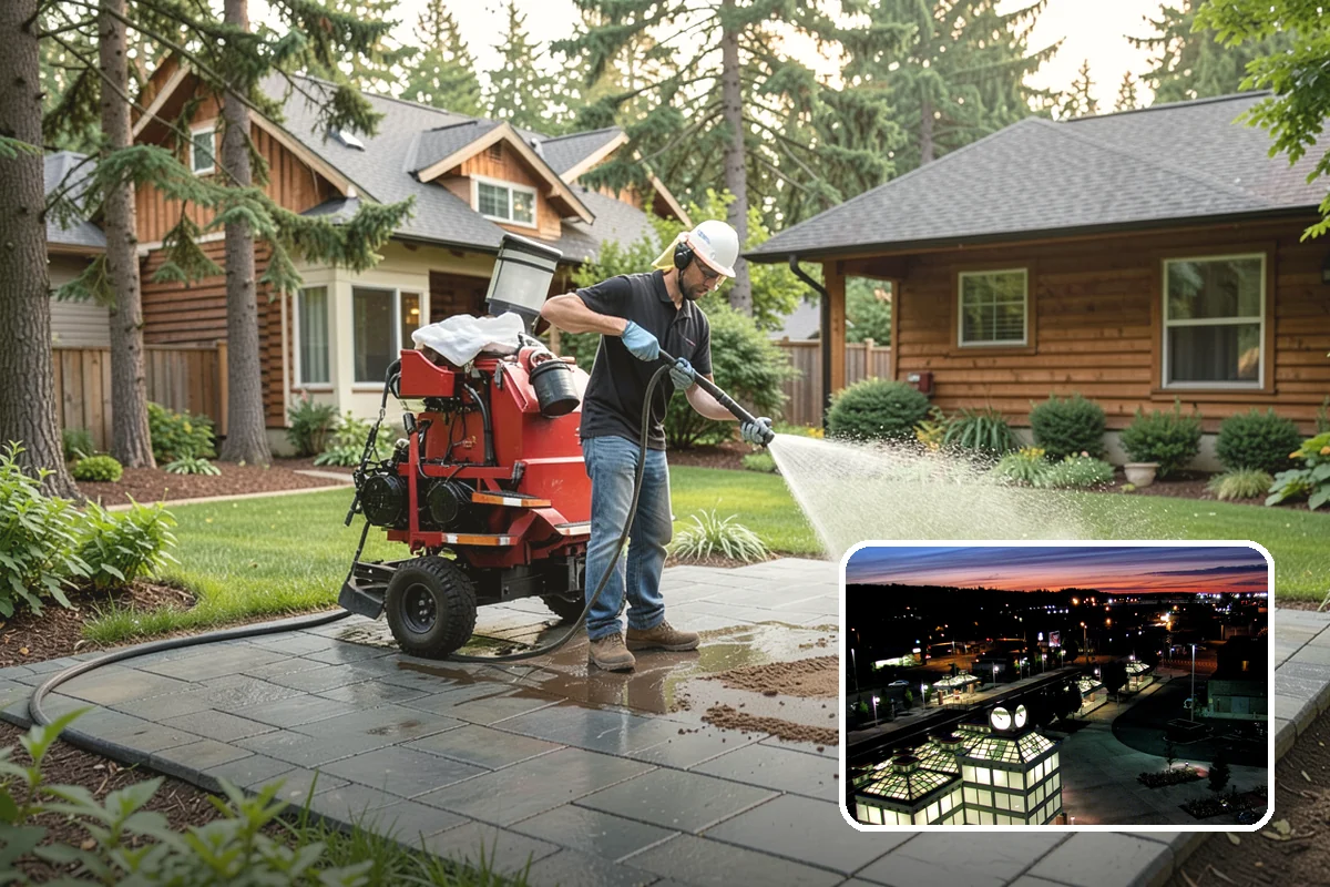 Stone Walkway Cleaning in Auburn, King County, WA - Avoids etching, pitting, or flaking the stone