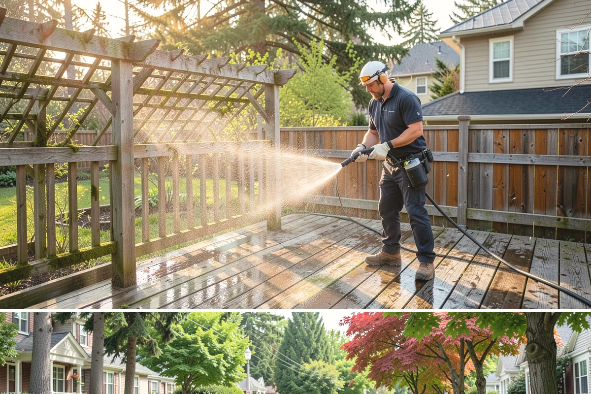 Stone Walkway Cleaning in Beaux Arts Village, King County, WA - Stone walkways clean best in warm, dry summer weeks that allow the porous surface to dry evenly.