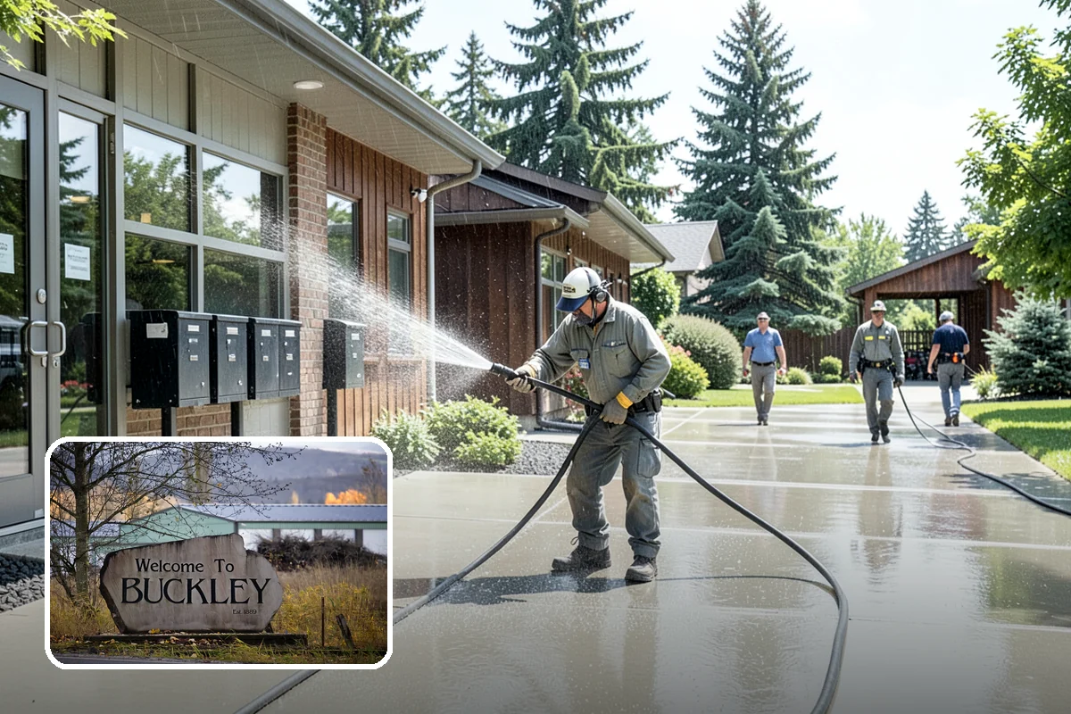 Stone Walkway Cleaning in Buckley, Pierce County, WA - Avoids etching, pitting, or flaking the stone