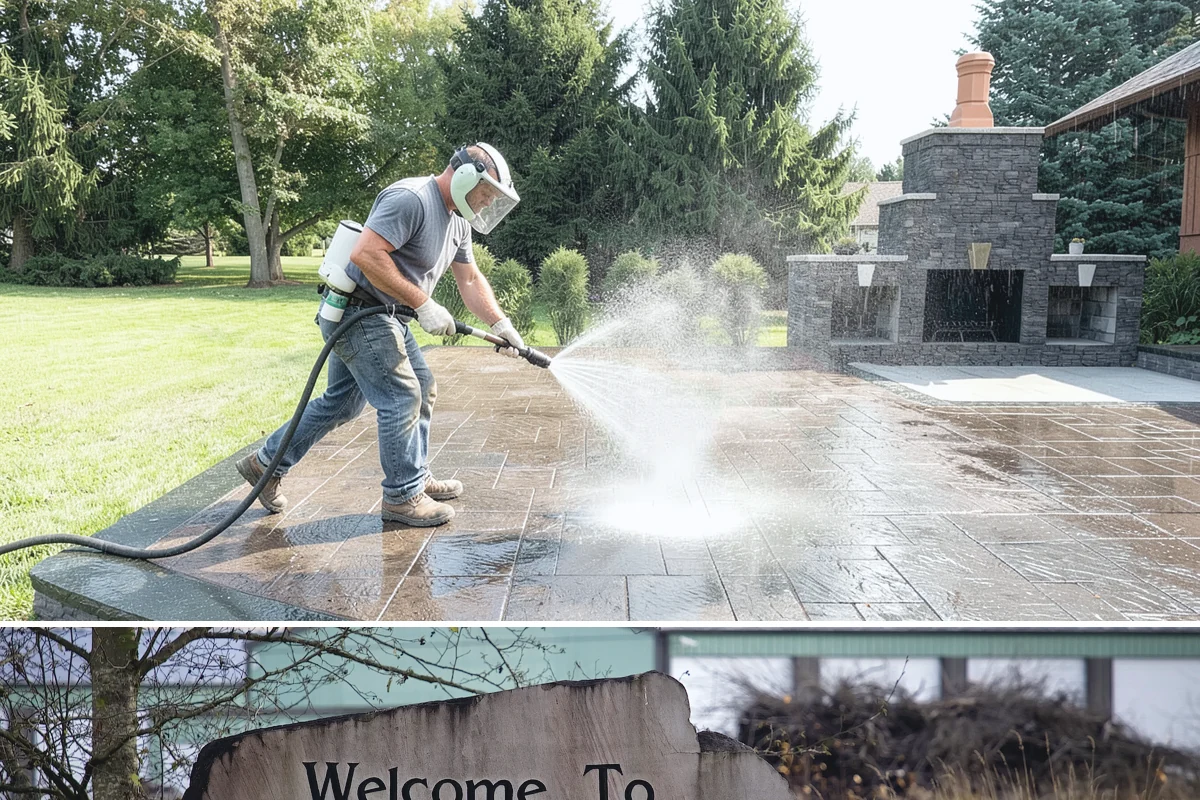 Stone Walkway Cleaning in Buckley, Pierce County, WA - Stone walkways clean best in warm, dry summer weeks that allow the porous surface to dry evenly.