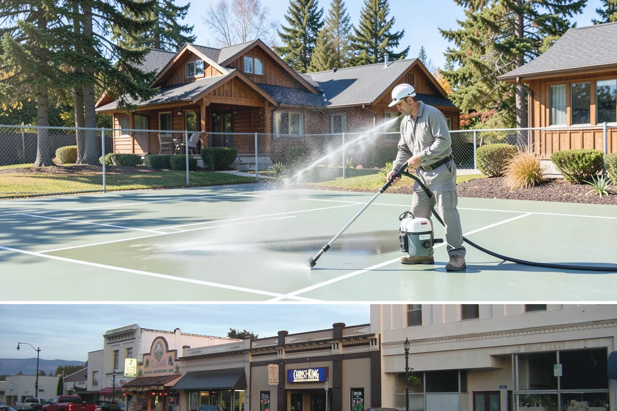 Stone Walkway Cleaning in Burlington, Skagit County, WA - Stone walkways clean best in warm, dry summer weeks that allow the porous surface to dry evenly.