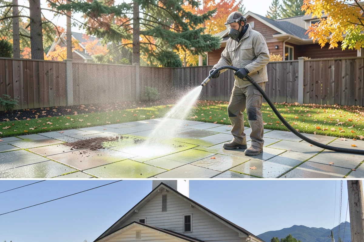 Stone Walkway Cleaning in Concrete, Skagit County, WA - Stone walkways clean best in warm, dry summer weeks that allow the porous surface to dry evenly.
