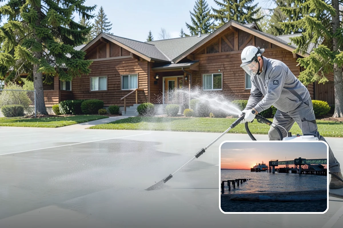 Stone Walkway Cleaning in Edmonds, Snohomish County, WA - Avoids etching, pitting, or flaking the stone
