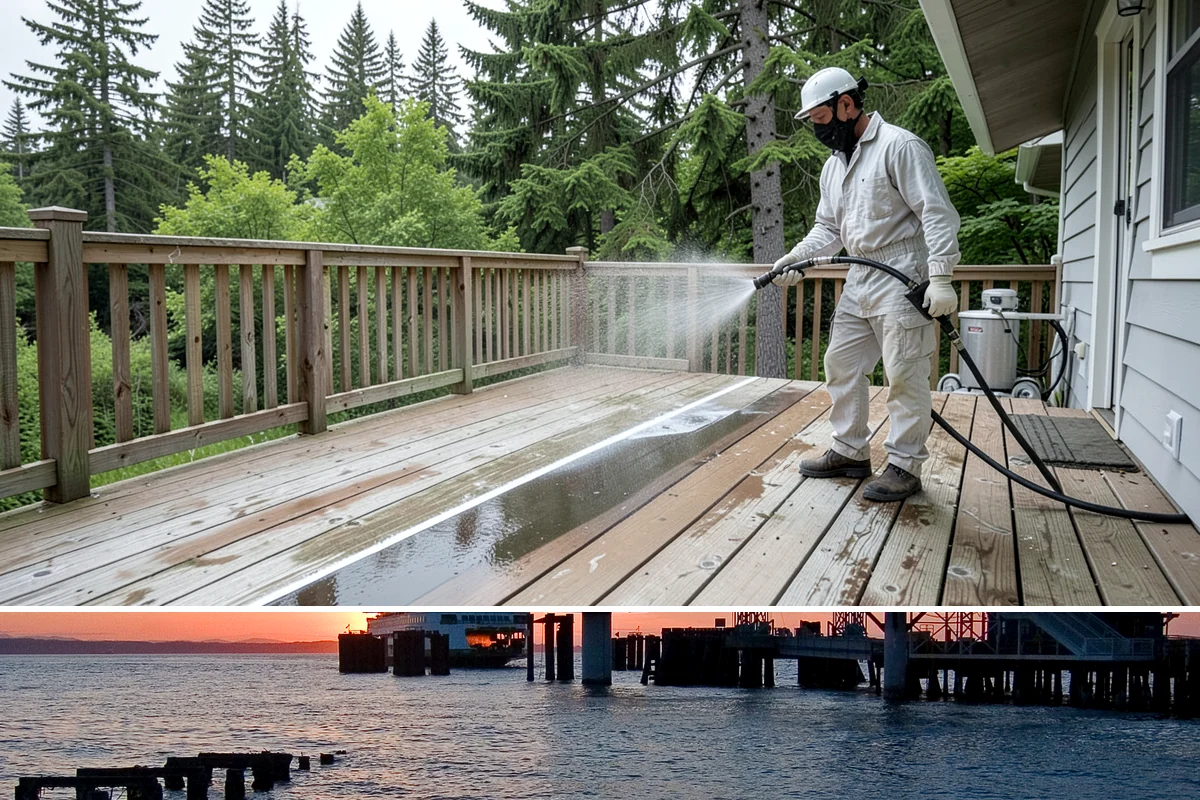 Stone Walkway Cleaning in Edmonds, Snohomish County, WA - Stone walkways clean best in warm, dry summer weeks that allow the porous surface to dry evenly.