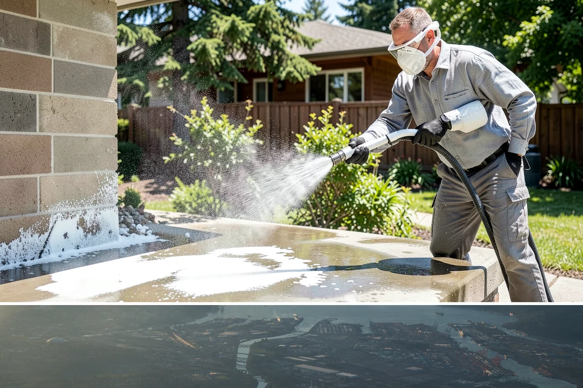 Stone Walkway Cleaning in Fife, Pierce County, WA - Stone walkways clean best in warm, dry summer weeks that allow the porous surface to dry evenly.