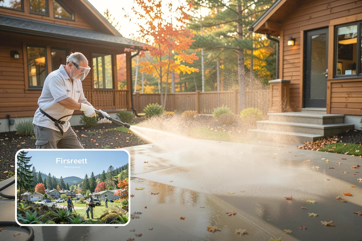 Stone Walkway Cleaning in Fircrest, Pierce County, WA - Avoids etching, pitting, or flaking the stone