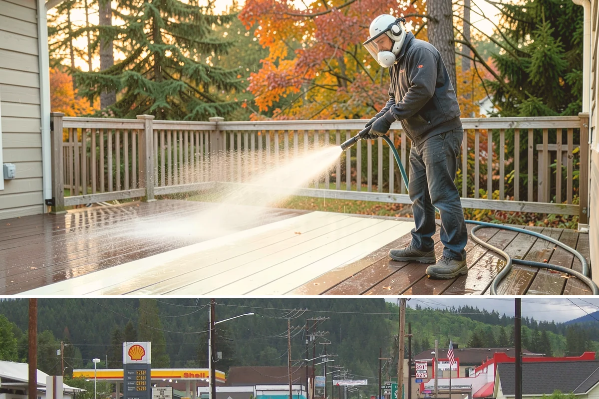 Stone Walkway Cleaning in Granite Falls, Snohomish County, WA - Stone walkways clean best in warm, dry summer weeks that allow the porous surface to dry evenly.