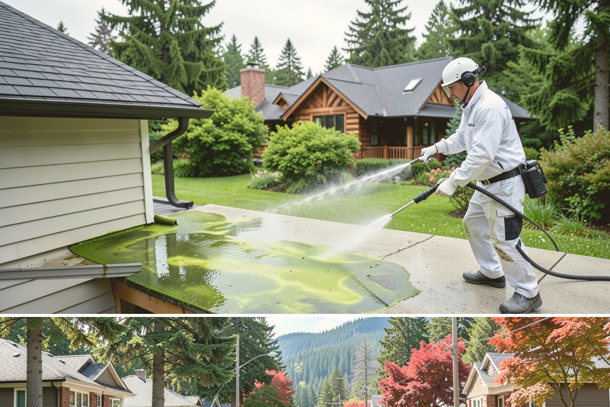 Stone Walkway Cleaning in Hunts Point, King County, WA - Stone walkways clean best in warm, dry summer weeks that allow the porous surface to dry evenly.