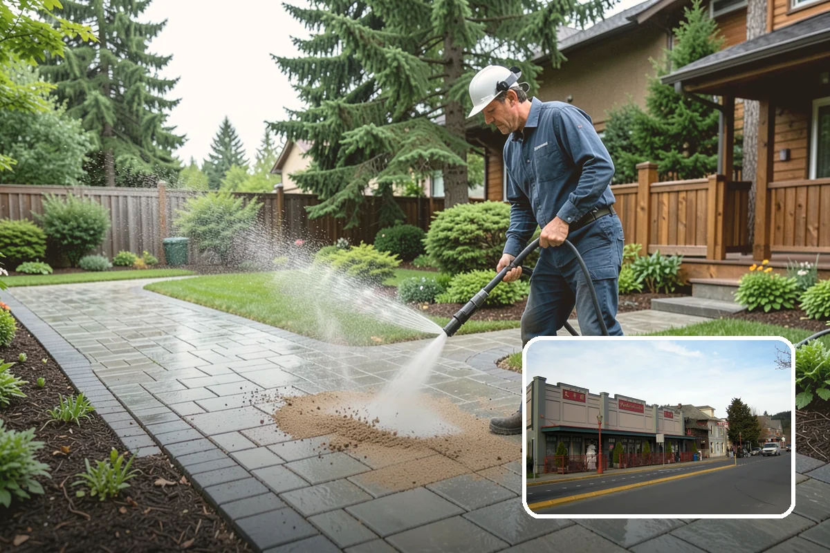 Stone Walkway Cleaning in Issaquah, King County, WA - Avoids etching, pitting, or flaking the stone