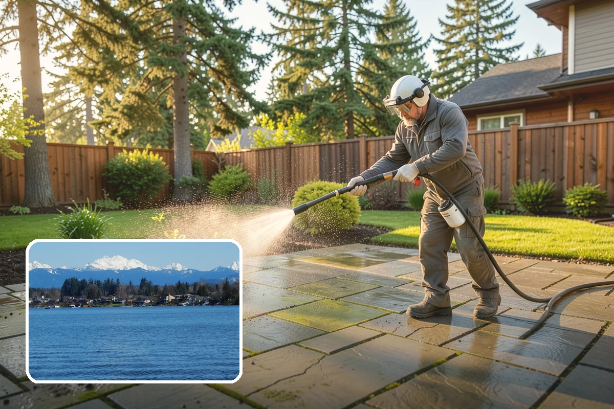 Stone Walkway Cleaning in Lake Stevens, Snohomish County, WA - Avoids etching, pitting, or flaking the stone
