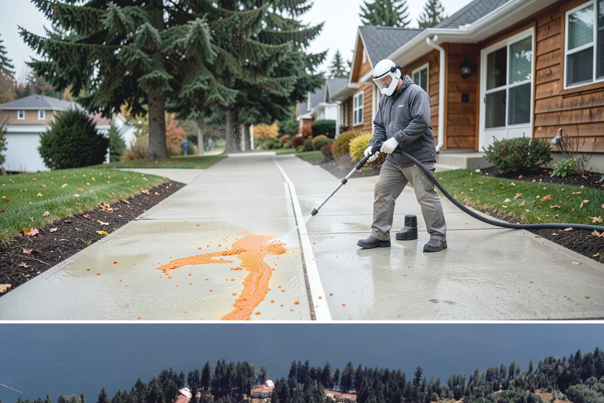 Stone Walkway Cleaning in Lakewood, Pierce County, WA - Stone walkways clean best in warm, dry summer weeks that allow the porous surface to dry evenly.
