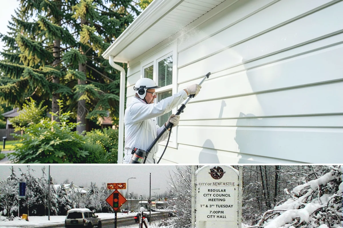 Stone Walkway Cleaning in Newcastle, King County, WA - Stone walkways clean best in warm, dry summer weeks that allow the porous surface to dry evenly.