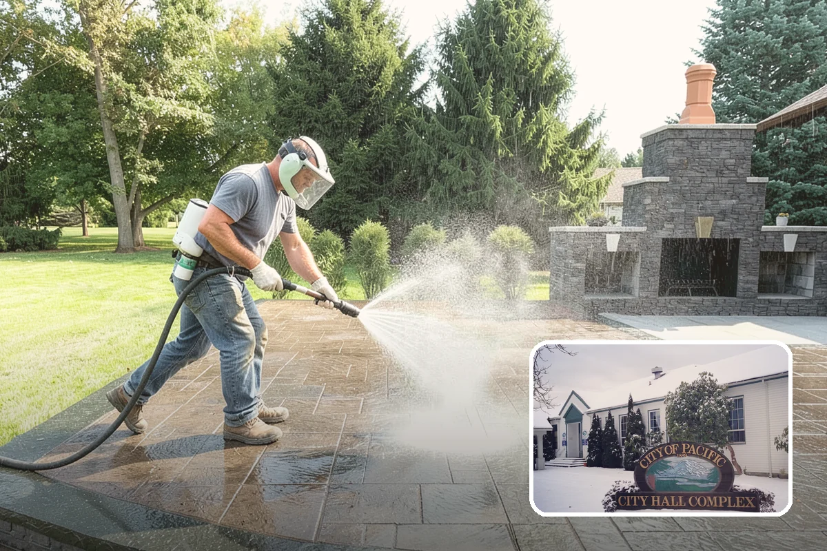 Stone Walkway Cleaning in Pacific, King County, WA - Avoids etching, pitting, or flaking the stone