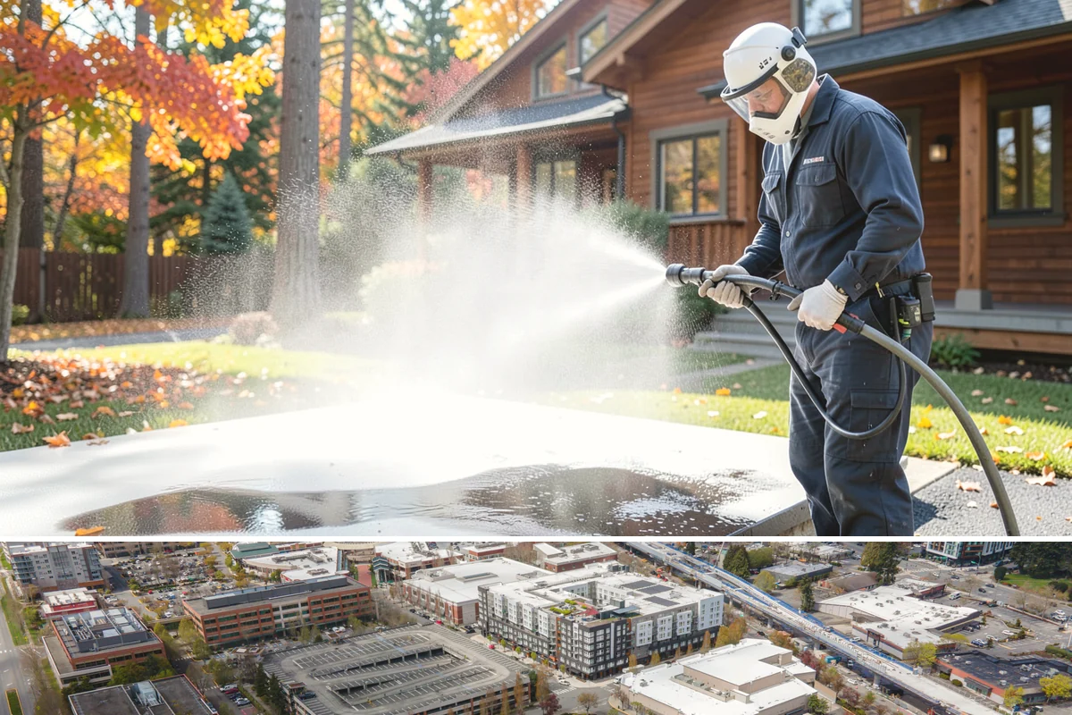 Stone Walkway Cleaning in Redmond, King County, WA - Stone walkways clean best in warm, dry summer weeks that allow the porous surface to dry evenly.