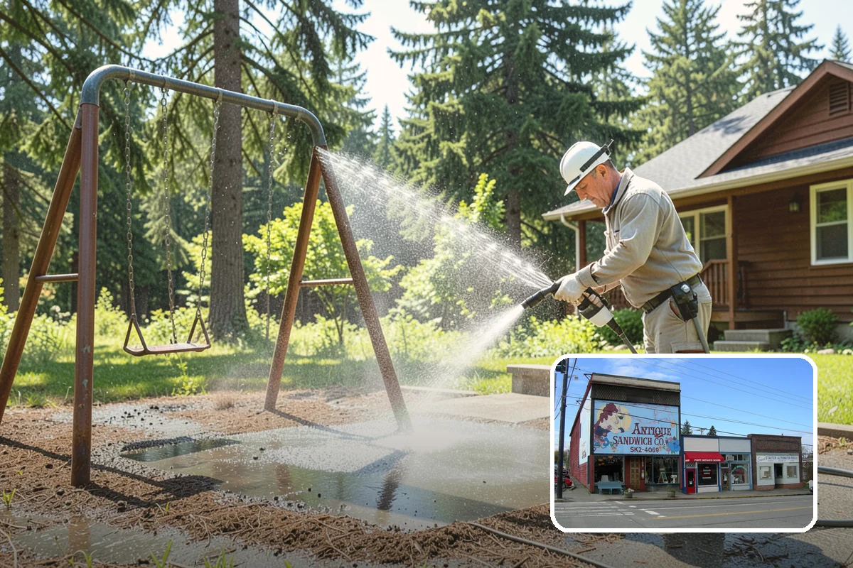 Stone Walkway Cleaning in Ruston, Pierce County, WA - Avoids etching, pitting, or flaking the stone