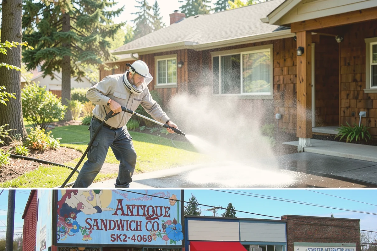 Stone Walkway Cleaning in Ruston, Pierce County, WA - Stone walkways clean best in warm, dry summer weeks that allow the porous surface to dry evenly.